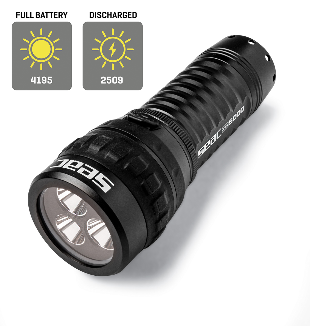 SEAC R30 1500 Lumens LED Underwater Micro-USB Rechargeable Black Scuba  Diving Flashlight-