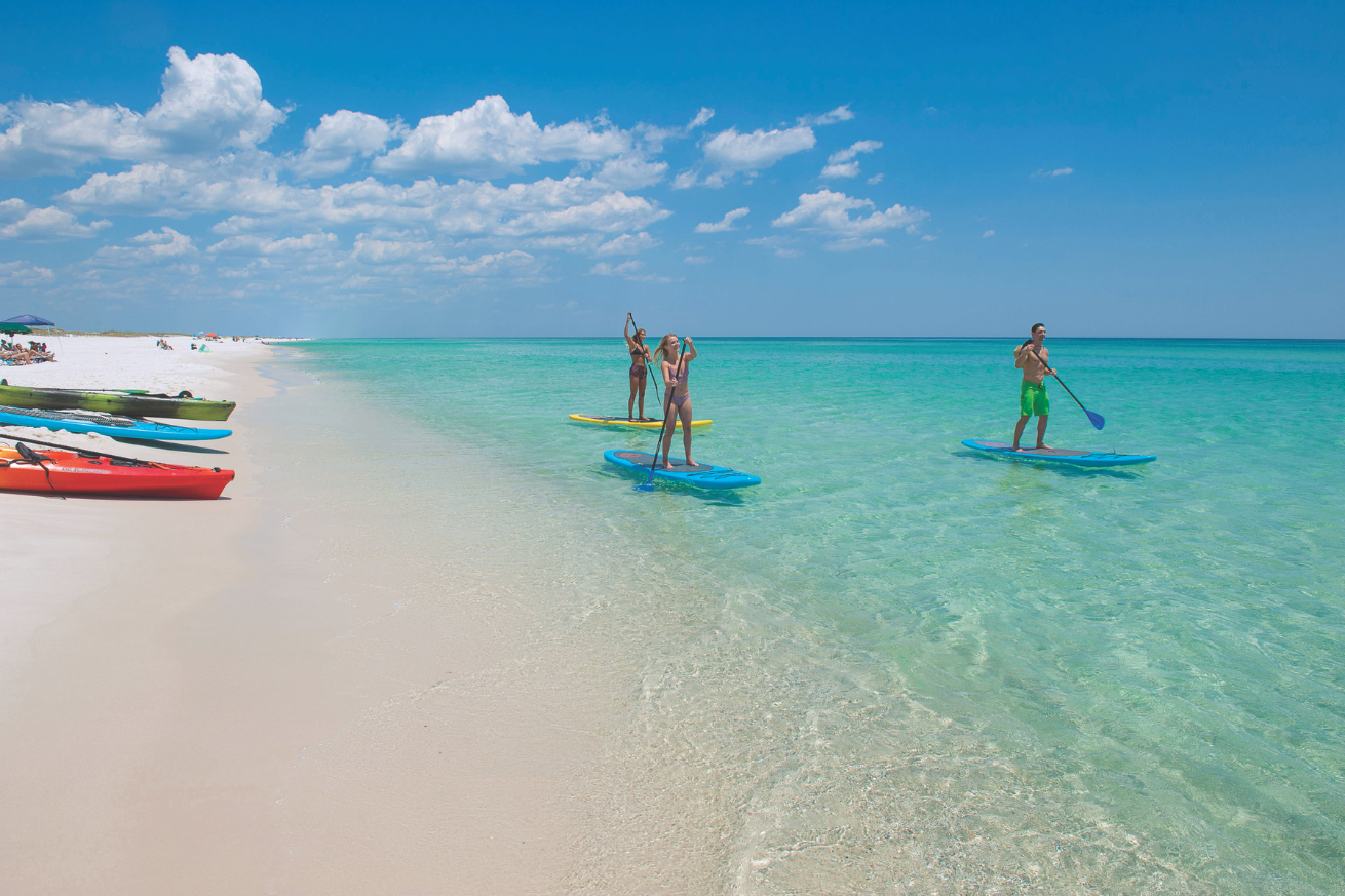 Kayaking on beach