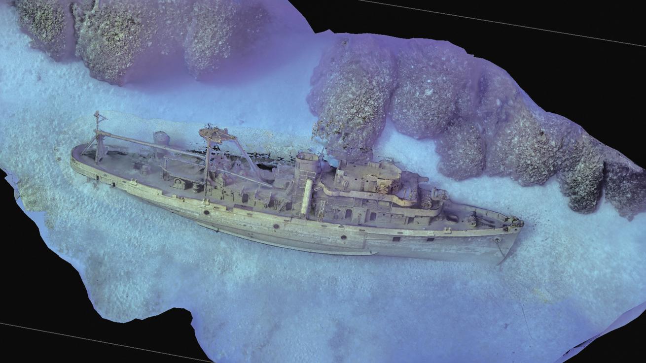 **5 TEXTURED SHOTS:** The system generates a color texture for the mesh based on the thousands of images taken during mapping. In this way, the texture is a faithful representation of how the artificial reef looked at the time the mapping took place.