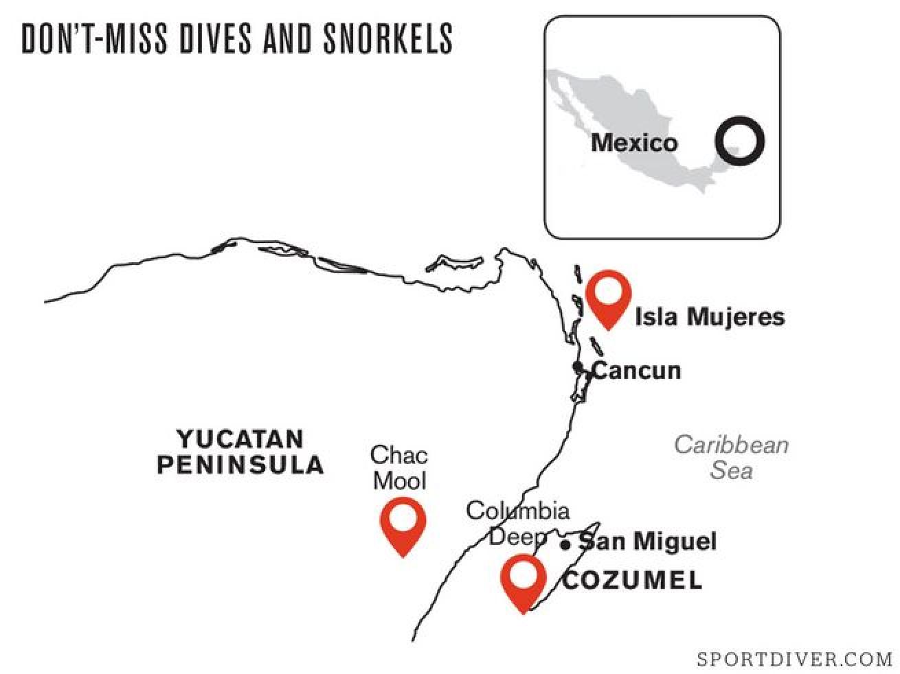 A dive site map shows the location of a few of the highlights.